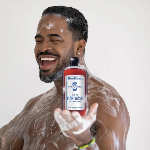 Vista 5 de BushKlawz Man Wash (13.5 oz, Active Prince) todo en uno Champú para barba y cuerpo acondicionador para barba aroma refrescante activo