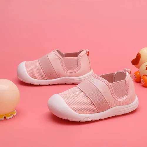 Vista 5 de Peggy Piggy Zapatos de bebé para caminar, zapatos para niños y niñas, zapatillas antideslizantes para primeros pasos, malla transpirable, zapatos