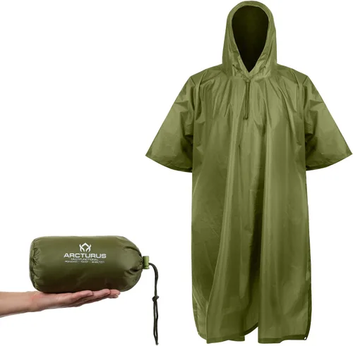 Vista 8 de Arcturus - Poncho ligero de nailon Ripstop con capucha ajustable