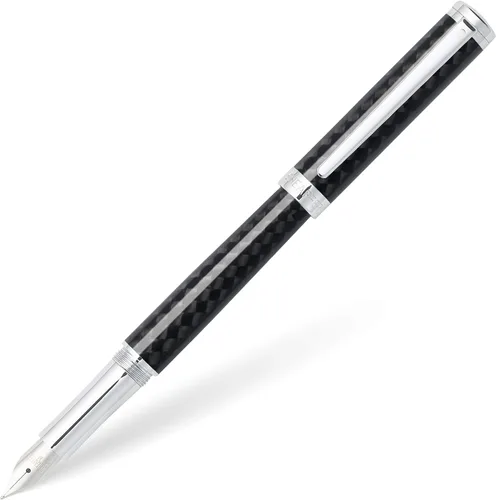 Vista 8 de Sheaffer Pluma estilográfica Intensity Onyx con ribete cromado y punta mediana