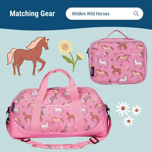 Vista 8 de Wildkin Mochila infantil de 12 pulgadas, acolchada, ajustable, ideal para guardería y viajes, caballos salvajes