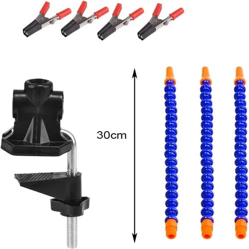 Vista 7 de Herramienta de tercera mano – Estación de soldadura mano – 3 brazos flexibles con tornillo de banco ajustable para mesa de escritorio, soporte