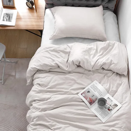 Vista 3 de Byourbed Natural Loft - Juego de edredón individual XL, color gris topo