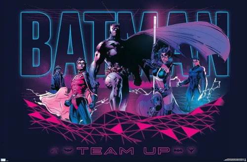 Vista 9 de Trends International DC Comics Batman - Póster de pared, 22.4 pulgadas de largo x 14.7 pulgadas, versión enmarcada en madera de granero