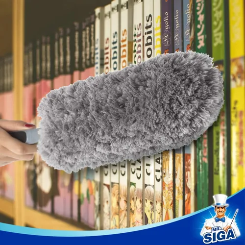 Vista 2 de MR.SIGA Plumero de microfibra sin pelusa, plumero lavable para limpieza del hogar, gris