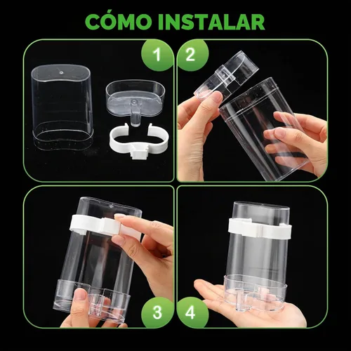 Vista 3 de Yaomiao 4 unidades de comederos para pájaros pequeños sin ensuciar, dispensador automático de agua para periquitos, alimentador de codornices