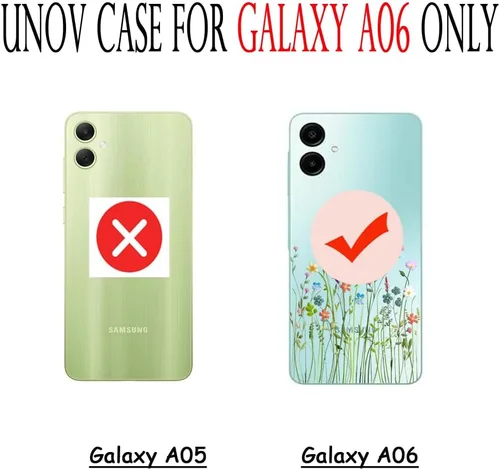 Vista 9 de Unov Funda diseñada para Galaxy A06 4G, funda transparente con [patrón antideslizante en relieve], protección delgada a prueba de golpes