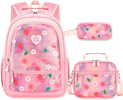 Vista 9 de Juego de mochila de 3 piezas, Arco rojo negro, Escuela