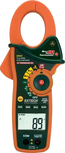 Vista 8 de Extech MA445 400A True RMS AC/DC Medidor de Pinza con Detector NCV, Apertura de Mordaza de 1.2 pulgadas, Pantalla Doble Retroiluminada, Multímetro
