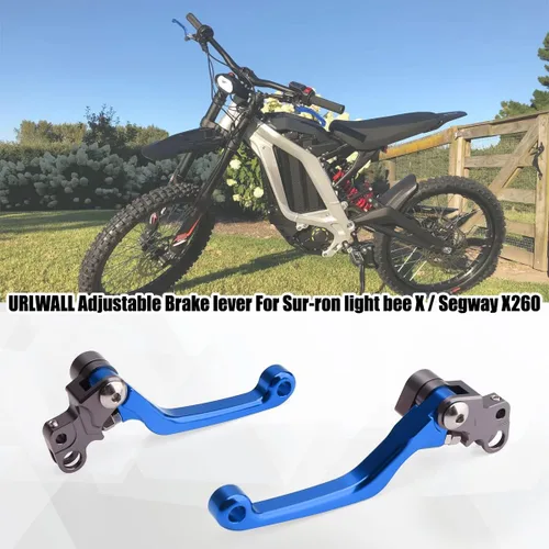Vista 2 de Palanca de embrague de motocross, palanca de freno de pivote ajustable para Sur Ron Light Bee Segway X260 X160, 6061 Billet plegable izquierda