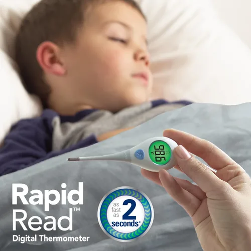 Vista 4 de Termómetro digital Vicks RapidRead, lecturas de temperatura en 2 segundos, uso como termómetro oral, termómetro rectal para bebé o debajo del brazo