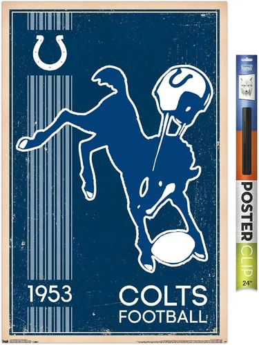 Vista 15 de Trends International NFL Indianapolis Colts - Retro Logo 14 Wall Poster, 14.725" x 22.375", Barnwood Framed Version