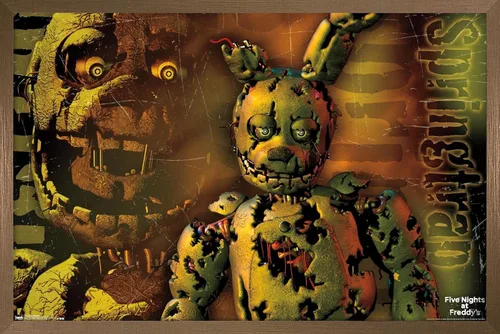 Vista 16 de Trends International Five Nights at Freddy's - Póster de pared Springtrap, 14.725 x 22.375 pulgadas, versión con marco de madera tipo granero