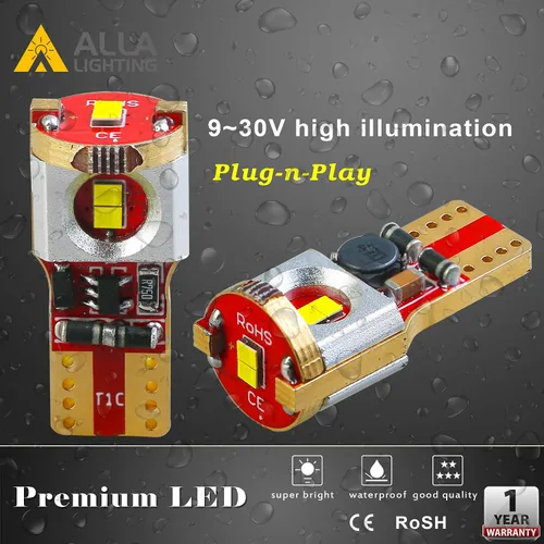 Vista 5 de Alla Lighting Bombillas LED 168 194 T10 rojo súper brillante 175 2825 W5W 192 2821 ZS SMD 12V luces interiores para automóviles, camiones mapa