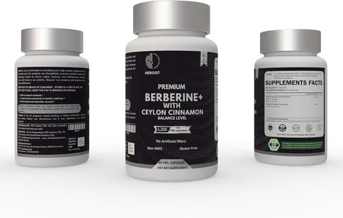 Vista 4 de Berberina prémium con cápsulas de canela de Ceilán, 60 unidades, vegetariana, sin OMG, sin gluten, certificada orgánica