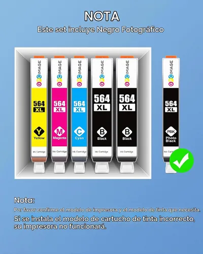 Vista 2 de Cartuchos de tinta compatibles HP 564 XL , 12 Pack