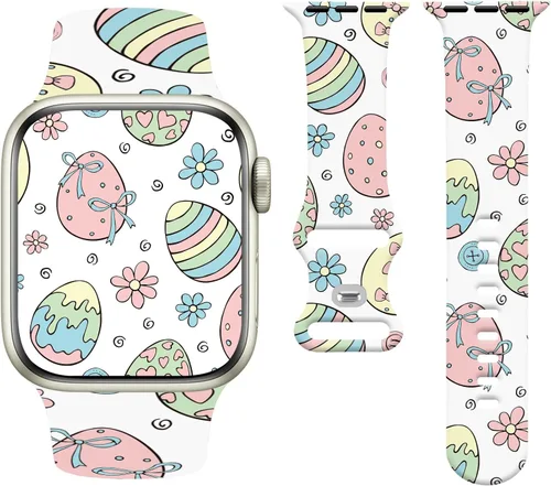 Vista 17 de Holiday Watchband Compatible with Apple Watch 38mm 40mm 41mm 42mm 44mm 45mm 49mm Women Men,Soft Silicone Cute Sport Strap for Apple Watch Ultra