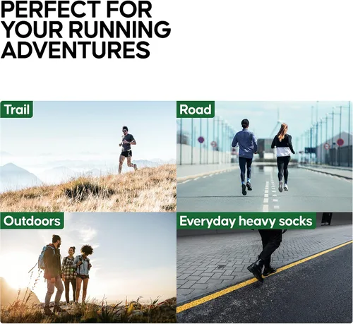 Vista 4 de DANISH ENDURANCE Calcetines de lana merino para correr para hombres y mujeres, paquete de 2
