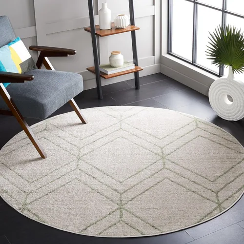Vista 32 de SAFAVIEH Adirondack Collection - Alfombra decorativa, 2 x 3 pies, color negro y marfil, diseño geométrico moderno, no desprende pelusa y de fácil