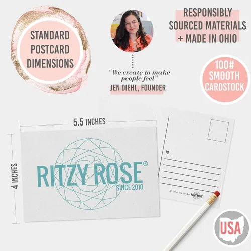 Vista 4 de Ritzy Rose Juego de 32 postales de esqueleto de Papá Noel con signo de paz y sombrero de Santa