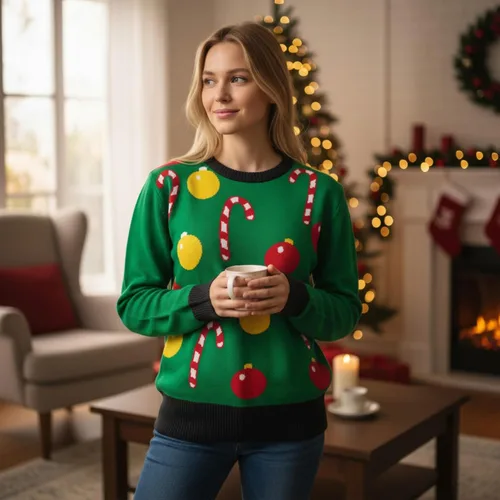 Vista 7 de Forum Novelties Suéter navideño para hombre y adulto