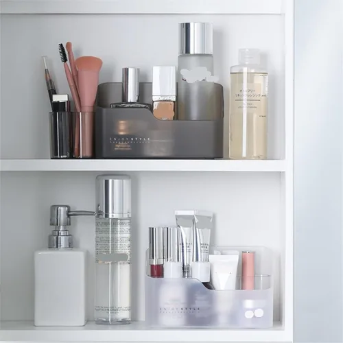 Vista 4 de TOWINE Makeup Organizer Desktop Cosmetics Storage Box Home Dressing Table Organization Storage Rack for Makeup Brushes Lipstick Small Item