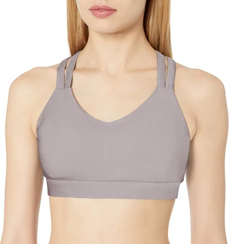 Vista 3 de C9 Champion Women's C9 Women's Medium Support Compression Strappy Back Cami Bra Jacquard blanco y negro