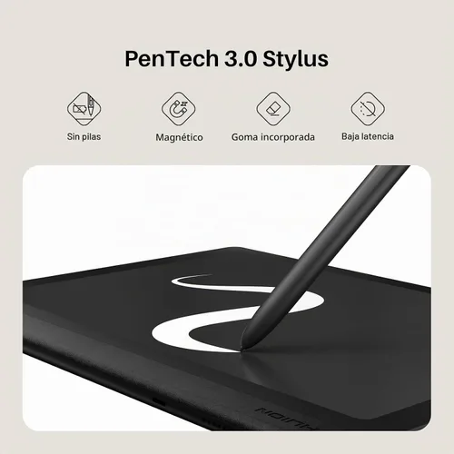 Vista 2 de HUION Note E - Cuaderno digital con bolígrafo magnético sin batería, bloc de notas de 8.4 pulgadas para reuniones, pantalla antirreflejo, tableta