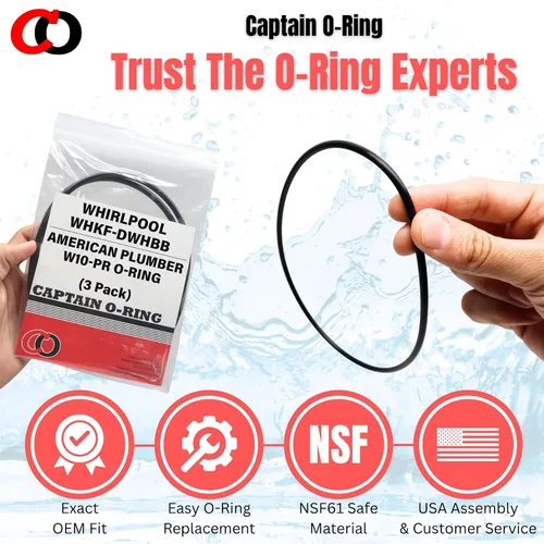 Vista 6 de Captain O-Ring - Juntas tóricas de repuesto para Whirlpool WHKF-DWHBB (WHKF-C9) y plomero americano W10-PR (W10-OR) (paquete de 3)