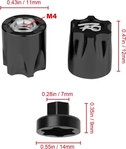 Vista 2 de Hobbypark Adaptador de tapa central de llanta de automóvil RC de aluminio para 1/10 RC Crawler Traxxas TRX4 Axial SCX10 90046 D90 Redcat Gen7 (negro)