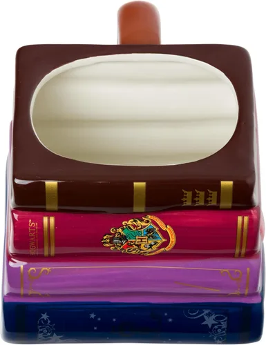 Vista 6 de Silver Buffalo Harry Potter Book Stack - Taza de cerámica esculpida en 3D, 20 onzas