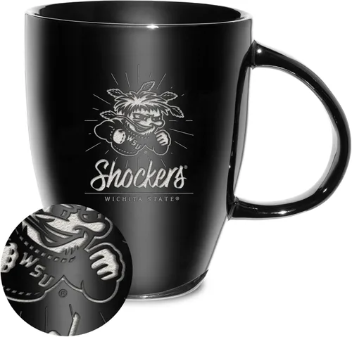 Vista 82 de Rico Industries - Taza de lustre cerámico con grabado láser de la NCAA de 18oz - Café-Té