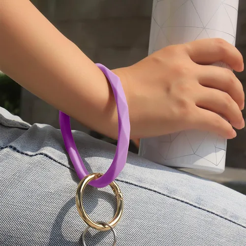 Vista 53 de Llavero pulsera de silicona para mujeres y niñas en forma de diamante