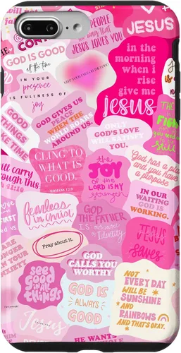 Vista 12 de Funda estética para iPhone 16 con versículos bíblicos cristianos con citas positivas