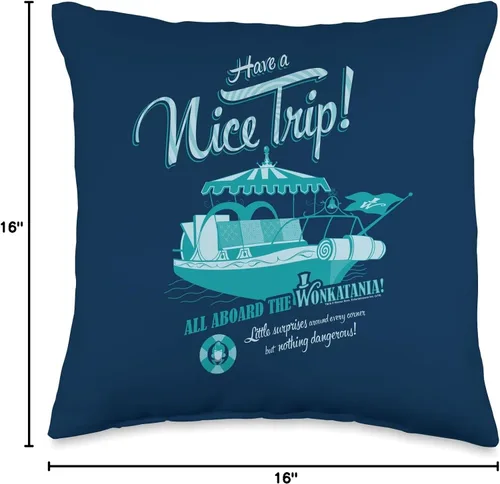 Vista 4 de Willy Wonka Chocolate Factory Wonkitania - Almohada (16.0 x 16.0 in), multicolor