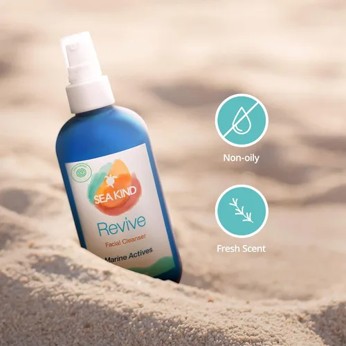 Vista 2 de Revive Limpiador facial, lavado facial natural con activos marinos (algas marinas), aloe vera e ingredientes naturales nutritivos para la piel