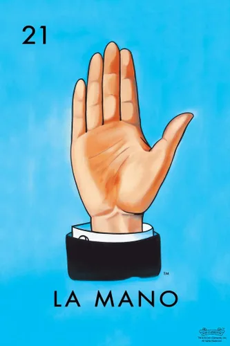 Vista 2 de Cartel de lotería de bingo mexicano laminado de 21 unidades La Mano Hand Loteria Card de borrado en seco, arte de pared de 16 x 24 pulgadas