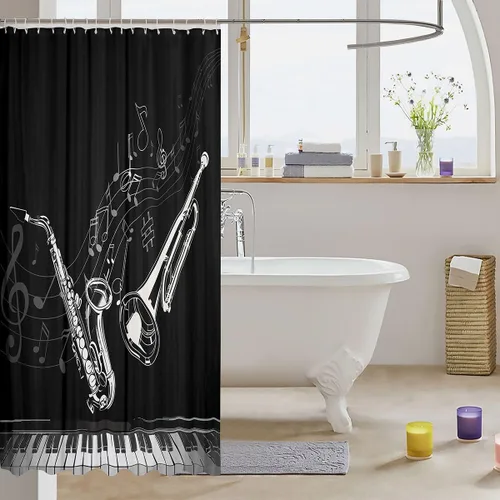 Vista 126 de Feelyou Cortina de ducha con diseño de gato para decoración de baño, bonita cortina de baño para puestos de bañeras, accesorios de baño divertidos