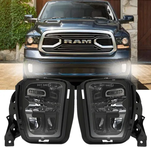 Vista 6 de Dodge Ram 1500 luces antiniebla LED 2013-2018 nueva versión faros antiniebla para Dodge Ram 1500 2013 2014 2015 2016 2017 2018 camión parachoques