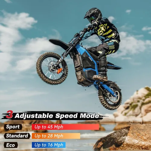 Vista 7 de RadTrail M5 - Motocicleta eléctrica de 48 V para adolescentes y adultos Azul
