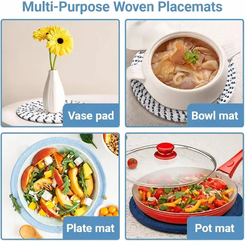 Vista 4 de Salvamanteles para platos calientes, almohadillas calientes para cocina, salvamanteles de 7 pulgadas para ollas y sartenes calientes, soportes