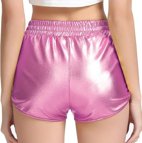 Vista 5 de Mirawise Girls Metallic Shorts Shiny Hot Pants Sparkly Dance Outfits Short Pants