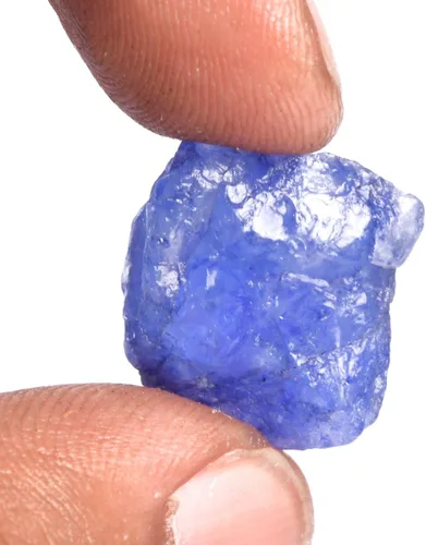 Vista 2 de Piedra natal de septiembre Zafiro en bruto natural 13.05 Ct. gema de zafiro azul certificado crudo para joyería DP-549, Gema, azul