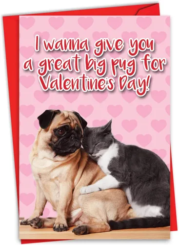 Vista 16 de NobleWorks Tarjeta de felicitación del día de San Valentín con sobre de 5 x 7 pulgadas para hombres, mujeres y parejas (1 tarjeta) caja de gato