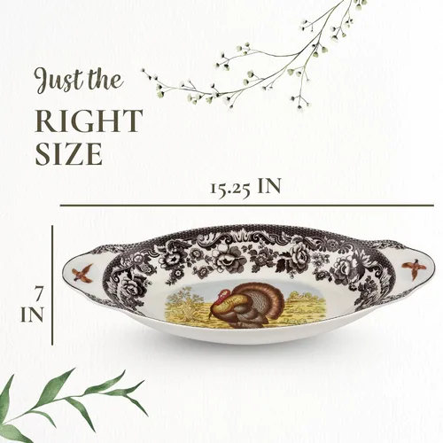 Vista 7 de Spode Woodland - Bandeja de pan Spode Woodland - Marrón/Blanco