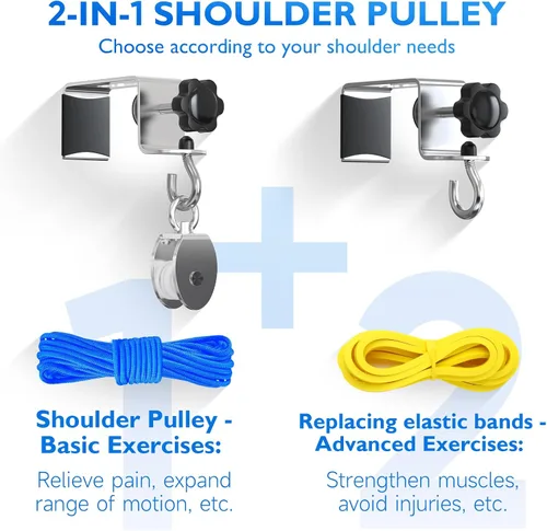 Vista 6 de FitBeast Polea de hombro para terapia física, polea sobre la puerta para rehabilitación de hombros, polea de hombro para recuperación de manguito