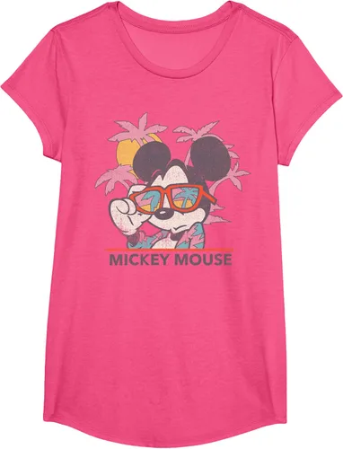 Vista 11 de Disney Mickey and Friends Mickey Mouse Tropical Retrato Camiseta S Negro
