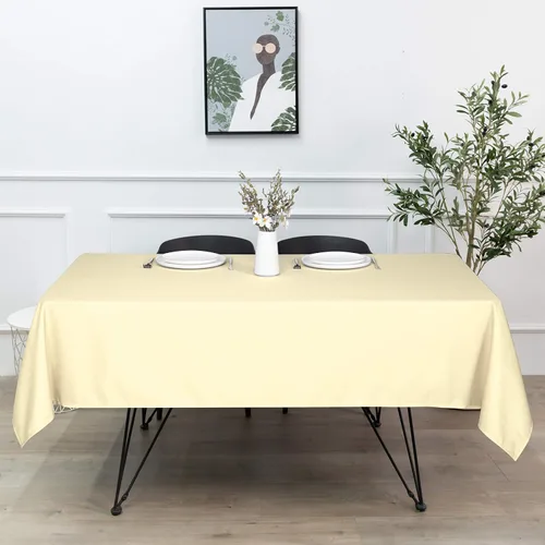Vista 2 de Sancua Mantel cuadrado resistente a manchas y arrugas, lavable, de poliéster, decorativo de tela para mesa de comedor, fiestas de bufé y campamento