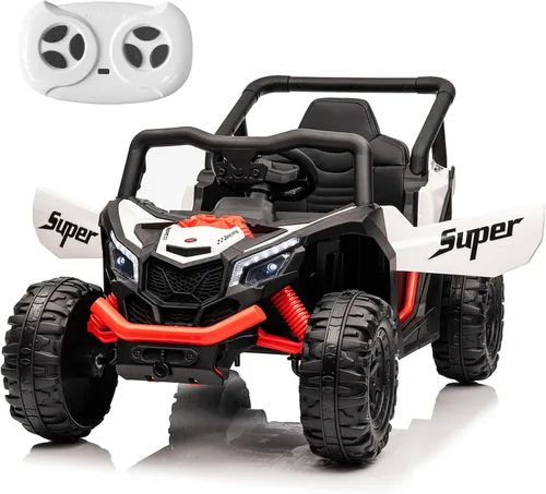 Vista 10 de Run Fast - Automóvil eléctrico de 12 V para niños con control remoto para padres, juguete de paseo con batería eléctrica para niños de 3 a 5 años