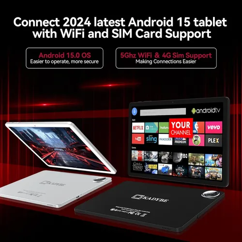 Vista 6 de KADYBE Tableta Android 15 de 11 pulgadas, las tabletas más recientes de 2025 con 16GB RAM 128GB ROM 1TB expandible, tableta con teclado, batería